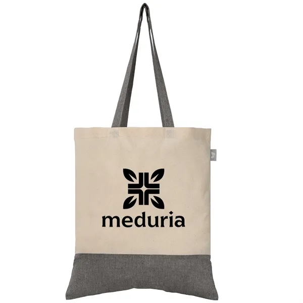 Natural-Black color option for Quebec   5 Oz. Two Tone Recycled Cotton Tote