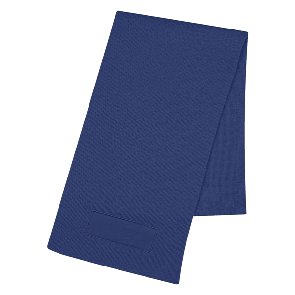 ROYAL BLUE color option for Knit Scarf With Patch