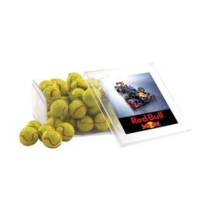 Photo of Chocolate Tennis Balls In A Clear Acrylic Large Box