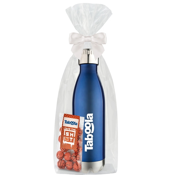 Blue color option for Water Bottle With Chocolate Basketballs