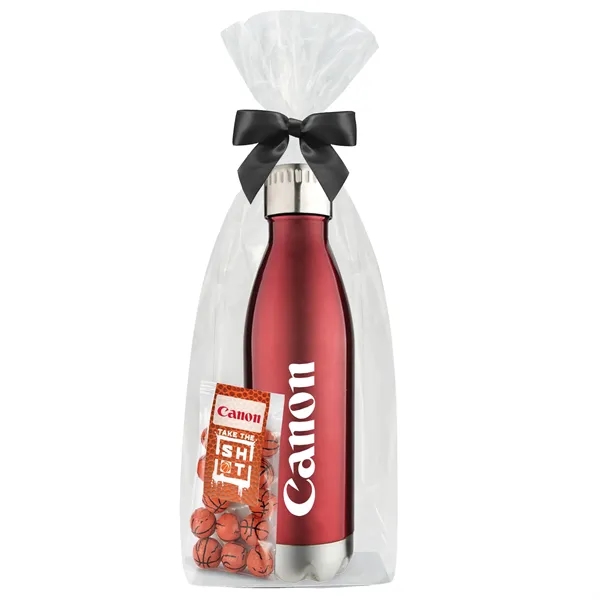 Red color option for Water Bottle With Chocolate Basketballs