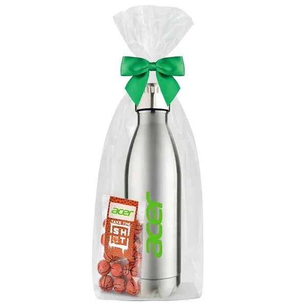 Silver color option for Water Bottle With Chocolate Basketballs