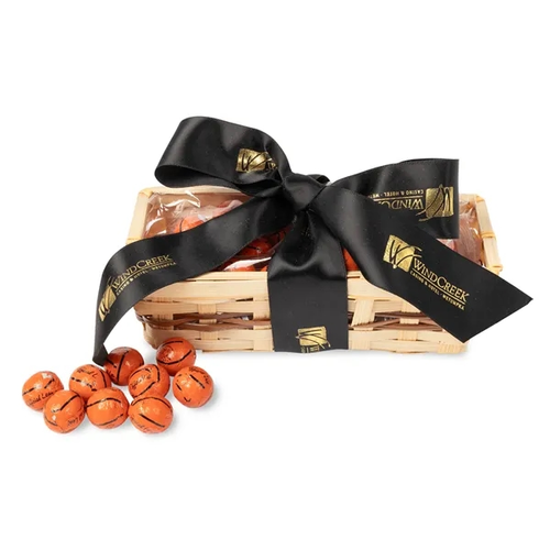 Main photo of Gift Basket With Chocolate Basketballs