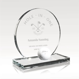 Photo of Jade Hole In One Premium Glass Golf Award