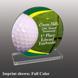 Photo of Golf Ball Themed Acrylic Award   Full Color