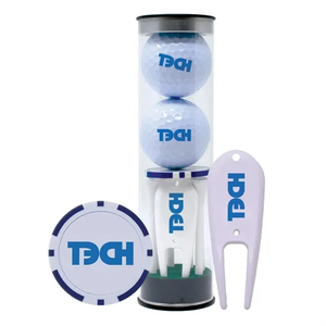 Photo of Golf Ball Tube With Tees, Divot Tool & Poker Chip