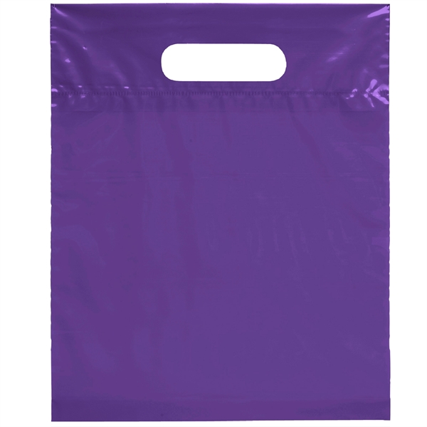 Grape color option for 9 1/2 W X 12 H Die Cut Handle Bag   Flexo Ink Print