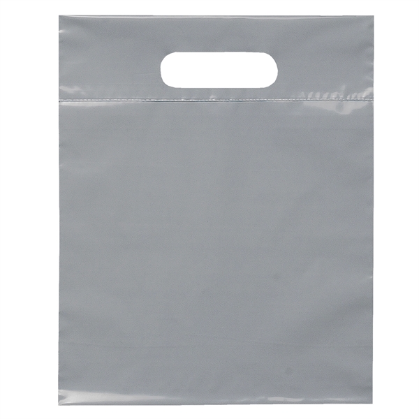 Gray color option for 9 1/2 W X 12 H Die Cut Handle Bag   Flexo Ink Print