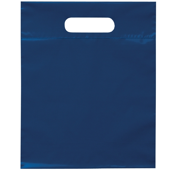 Navy Blue color option for 9 1/2 W X 12 H Die Cut Handle Bag   Flexo Ink Print
