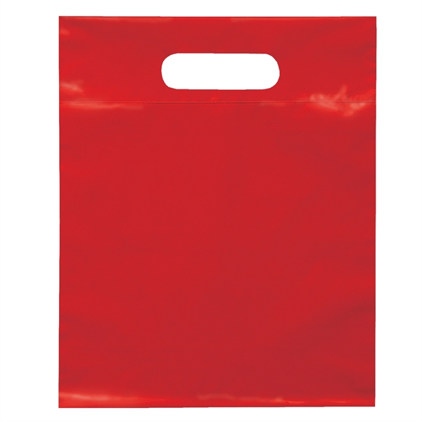 Red color option for 9 1/2 W X 12 H Die Cut Handle Bag   Flexo Ink Print
