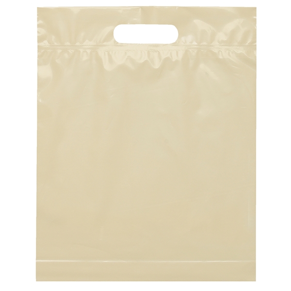 Buff color option for 12 W X 15 H Die Cut Handle Bag   Flexo Ink Print