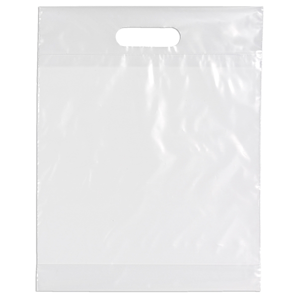 Clear color option for 12 W X 15 H Die Cut Handle Bag   Flexo Ink Print
