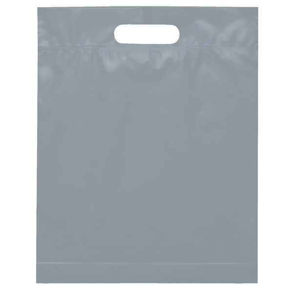 Gray color option for 12 W X 15 H Die Cut Handle Bag   Flexo Ink Print