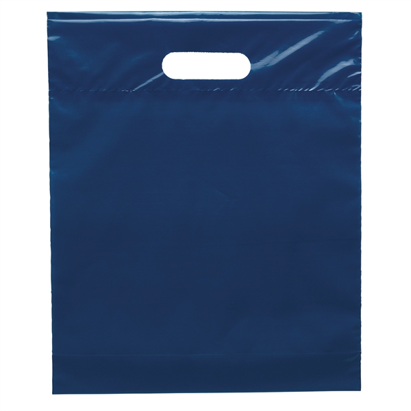 Navy Blue color option for 12 W X 15 H Die Cut Handle Bag   Flexo Ink Print