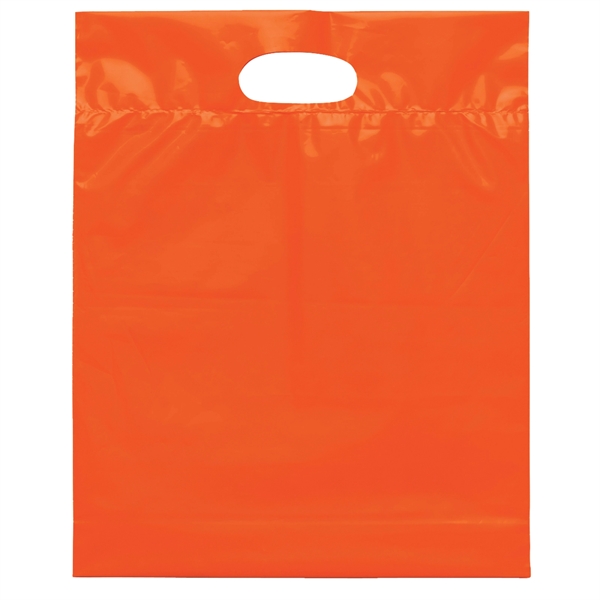 Orange color option for 12 W X 15 H Die Cut Handle Bag   Flexo Ink Print