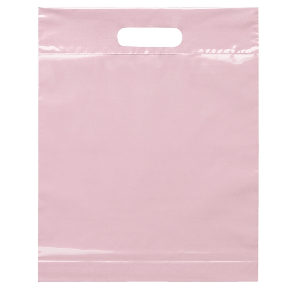 Pink color option for 12 W X 15 H Die Cut Handle Bag   Flexo Ink Print