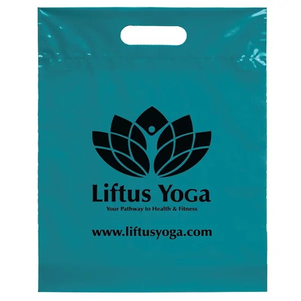 Teal color option for 12 W X 15 H Die Cut Handle Bag   Flexo Ink Print