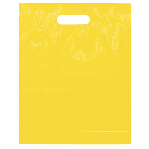 Yellow color option for 12 W X 15 H Die Cut Handle Bag   Flexo Ink Print