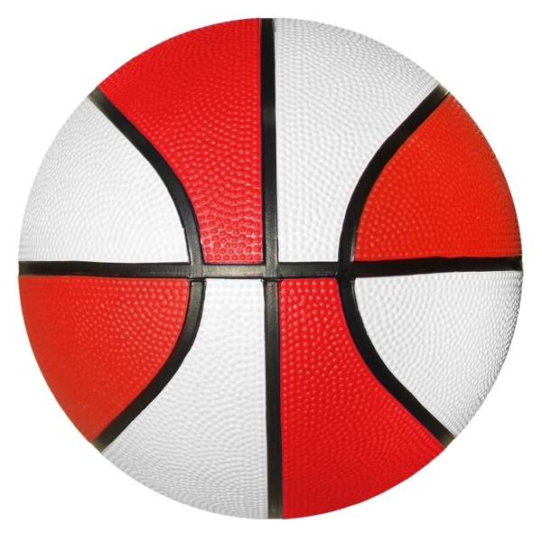 Red-White color option for Mini Rubber Basketball