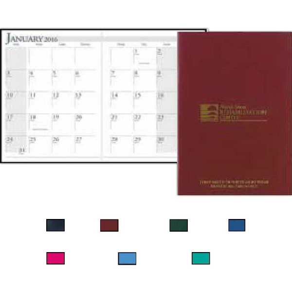 04 Burgundy 188 color option for 14 Month Planner With One Month Per Two Pages
