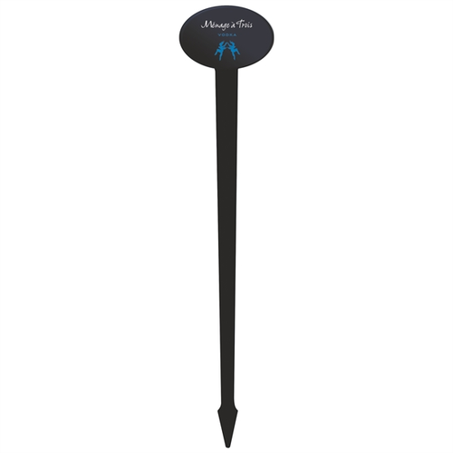 Main photo of 6" Oval Plastic Drink Stirrer   Black