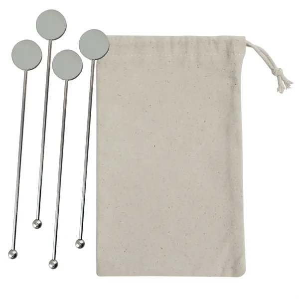 Natural color option for Stainless Steel Cocktail Stirrers Set