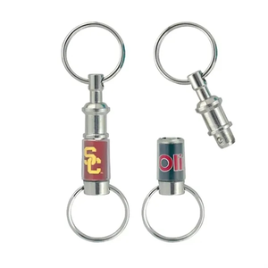 Photo of Solid Nickel Plated Brass Pull A Part Keytag 1 3/4"X3/4"