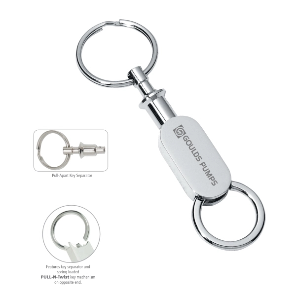 Chrome color option for Heli Laser Engraved Pull Apart Metal Valet Keyholder