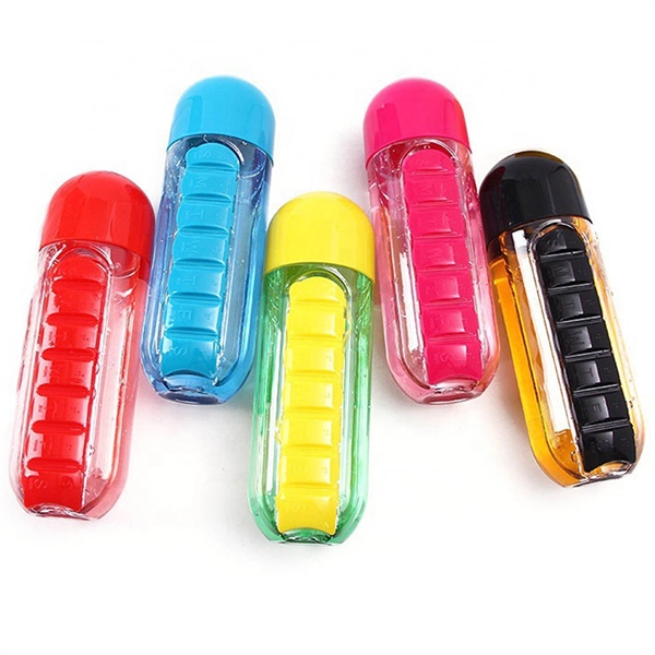 Yellow color option for 3 In 1 Water Bottle & Portable 7 Day Pillbox