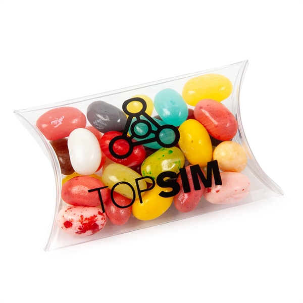 Clear color option for Small Pillow Acetate Box With Jelly Belly® Jelly Beans
