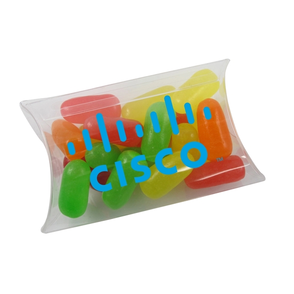 Clear color option for Small Pillow Acetate Box With Mike And Ike Candies