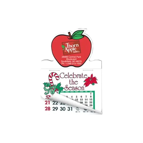 Main photo of Apple Shape Calendar Pad Sticker With Tear Away Calendar