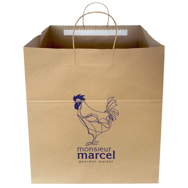 Natural Kraft color option for Tamper Evident Shopping Bag