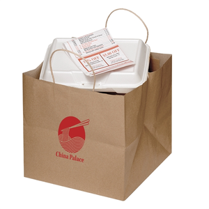 Photo of Natural Kraft Twisted Paper Handle Take Out Bag   Flexo