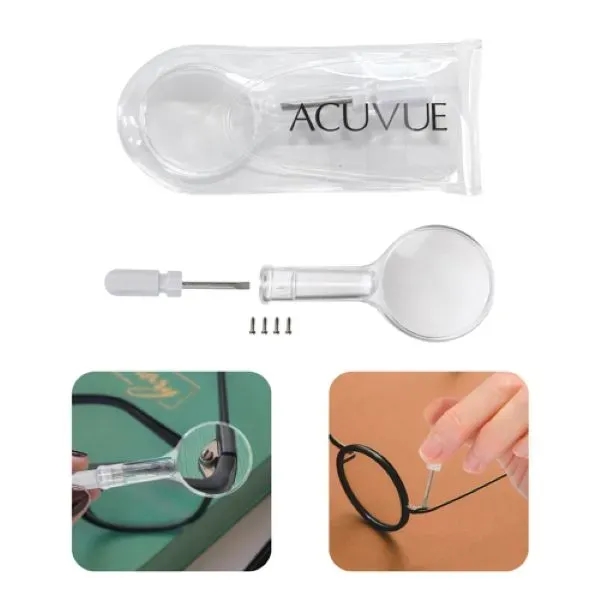 Clear color option for 7pc Eyeglass Repair Kit