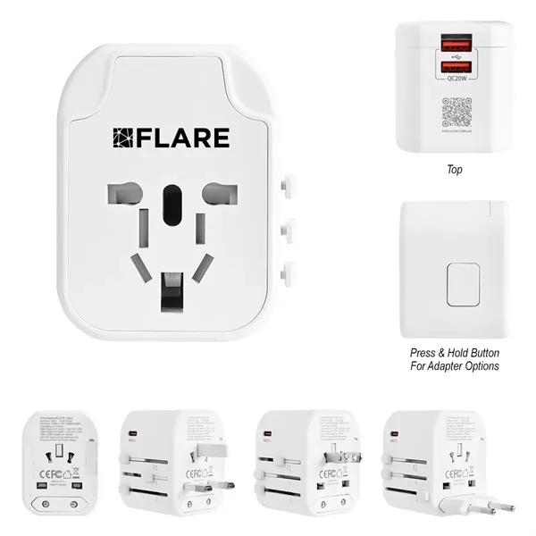 White color option for International Travel Adapter