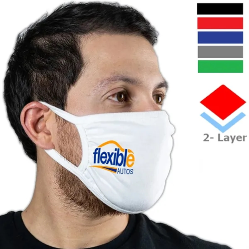 Main photo of 2 Layer Reusable Cotton Face Mask W/ Elastic Loop