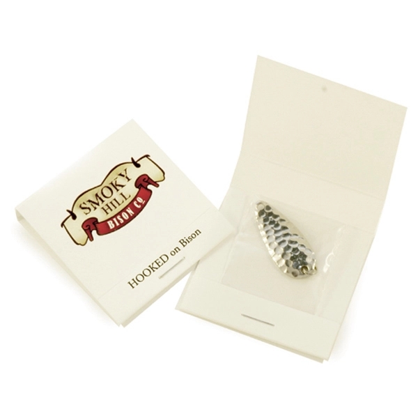 Nickel Silver color option for Nickel Hammered Spoon Fishing Lure In Matchbook
