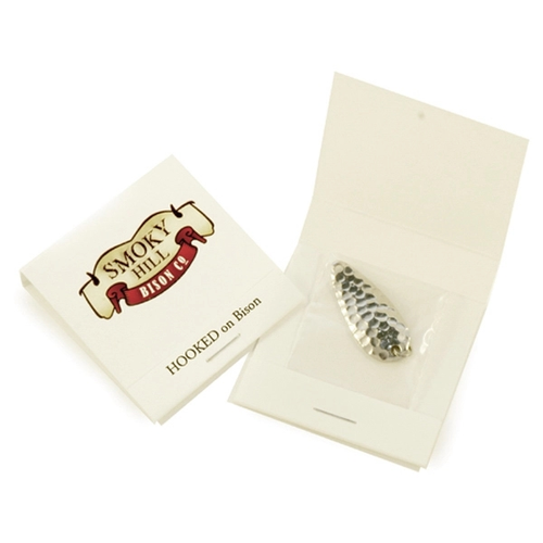 Main photo of Nickel Hammered Spoon Fishing Lure In Matchbook