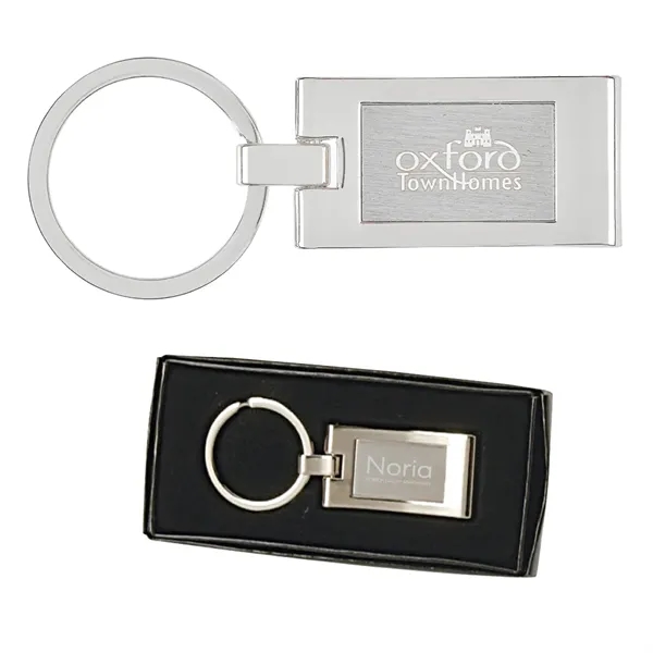Silver color option for Sterling Silver Plated Rectangle Keyring
