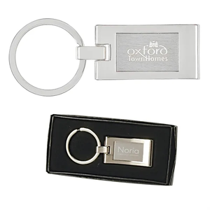 Photo of Sterling Silver Plated Rectangle Keyring