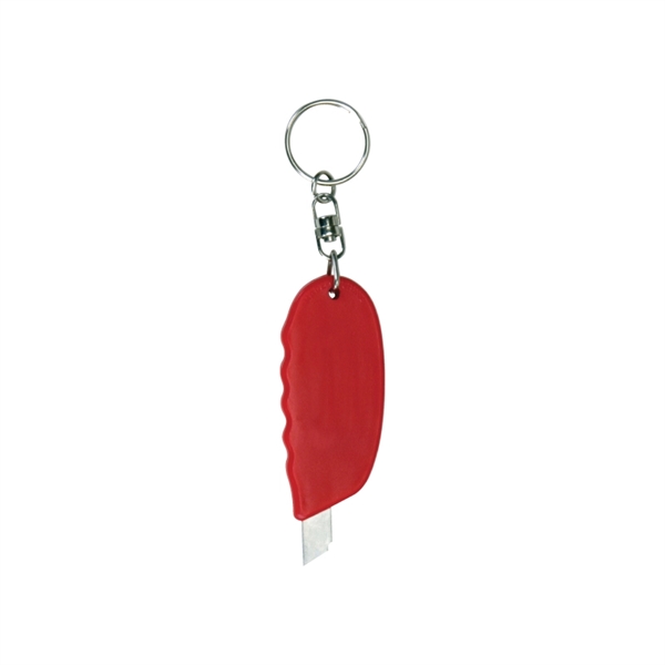Red color option for Mini Blade Box Cutter Knife W/Grip Handle Keyring