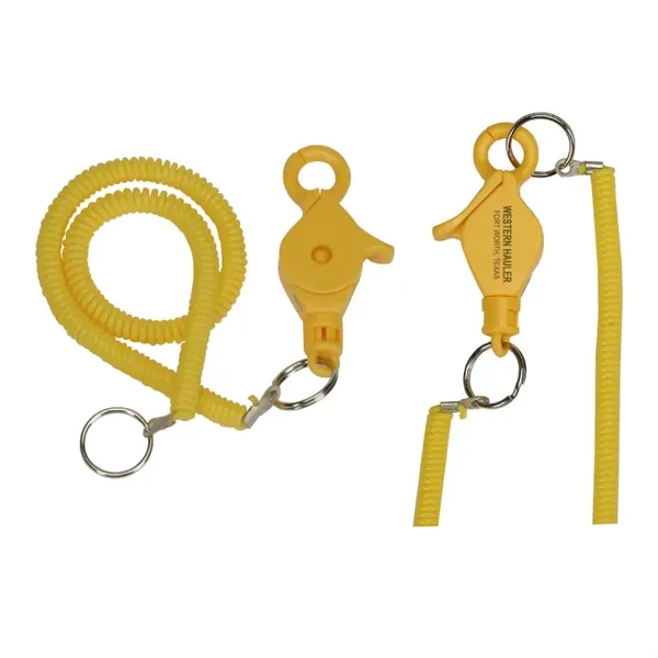 Yellow color option for Clearance Item! Lobster Clip With 12" Long Coil Keyring