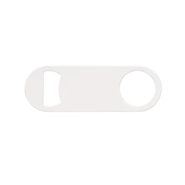 White color option for Short Paddle Style Stainless Steel Bottle Opener