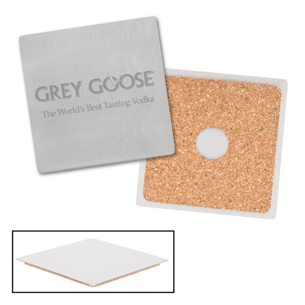 Silver color option for Stainless Steel Square Beverage Coaster