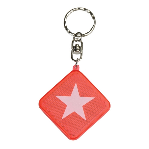 Main photo of Clearance! Square Diamond Red Reflector Keyring