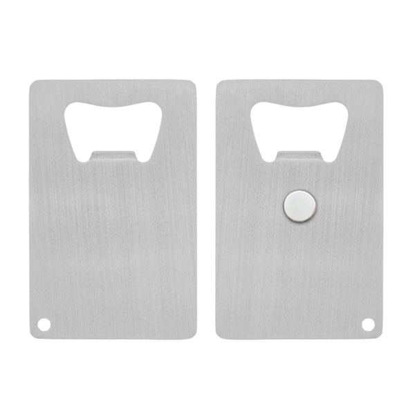 Silver color option for Credit Card Bottle Opener W/ Magnet