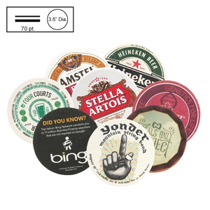 Photo of 3.5" Circle Med Weight Pulpboard Coaster W/4 Color Process