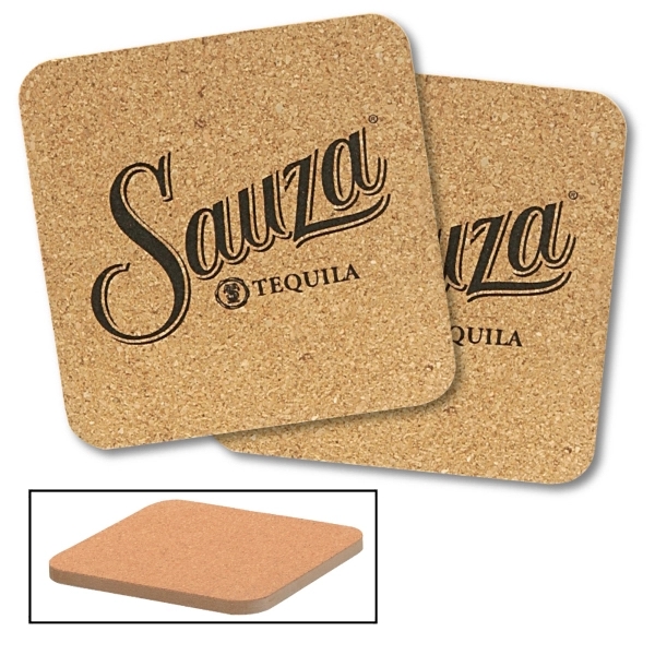 Cork color option for Square Cork And Fiberboard Round Beverage Coaster