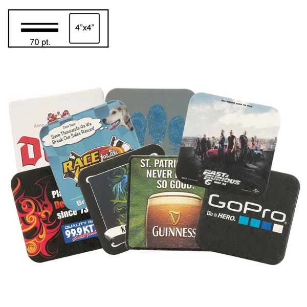 White color option for 4" Square Medium Weight (70 Pt) Pulpboard Coaster